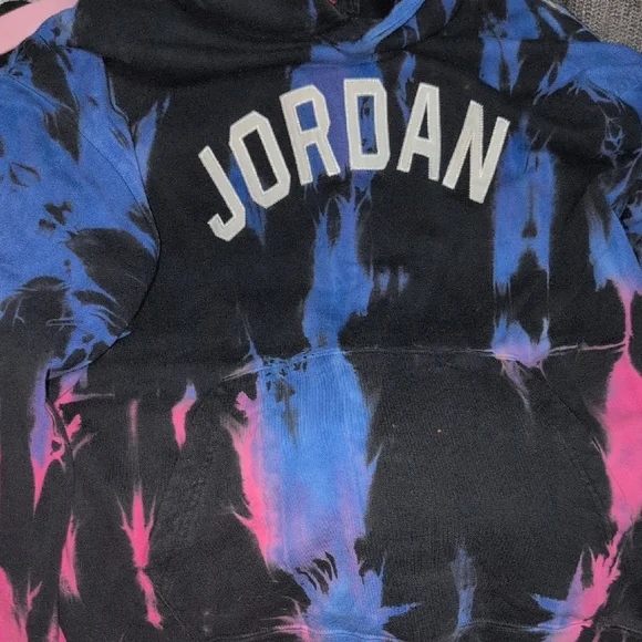 Jordan Men's Tie-Dye Hoodie - Black, Blue, and Pink - Picture 4 of 7
